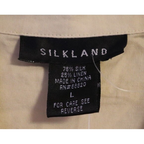 Silkland Shirt Blouse Silk Linen Button Up Top NWT Fairy Cottagecore - Picture 4 of 9